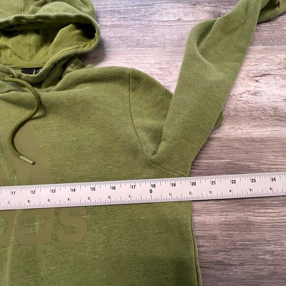 Adidas Green White Womens M Cutout Sides 3 Striped Fleece Oversized Hoodie 2019 - Picture 6 of 12